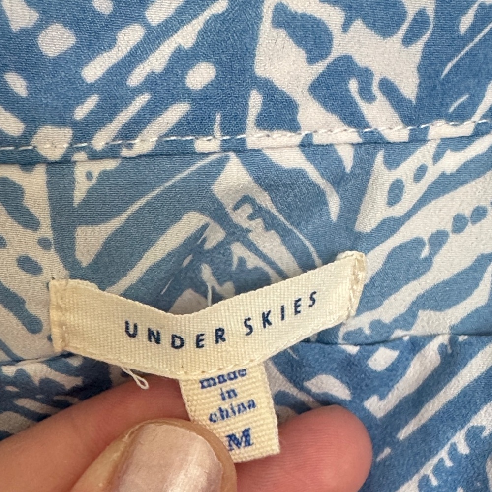 Blue Geometric Sleeveless Sundress - Picture 2 of 3